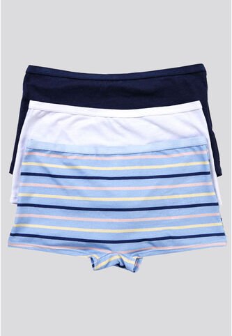 Bóxer Paq X3 Infantil Azul Claro/Azul Navy/Blanco FI 34641 Formas Intimas