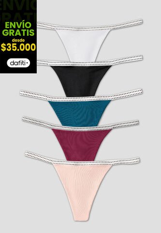 Brasilera Paq X5 Mujer Multicolor Fi 104687 Formas Intimas