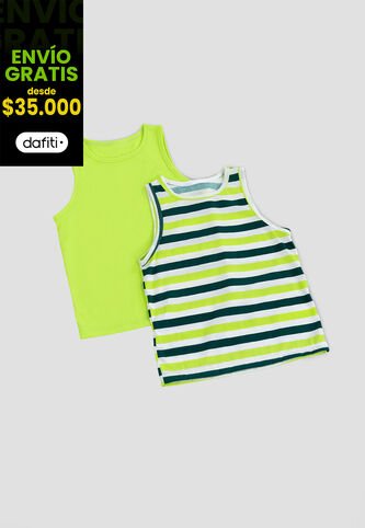 Camisilla Paq X2 Infantil Masculino Multicolor Fi 104535 Formas Intimas