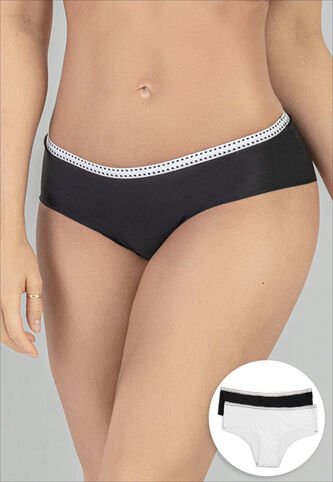 Cachetero Paq X2 Mujer Negro/Blanco FI 16965 Formas Intimas