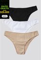Panty Paq X3 Mujer Negro/Blanco/Piel FI 96450 de Formas Intimas