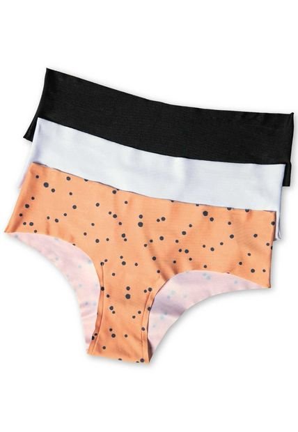 Cachetero Paq X3 Mujer Estampado/Blanco/Negro FI 32774
