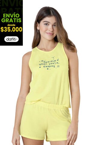 Pijama Mujer Amarillo Pastel Fi 34502 Formas Intimas