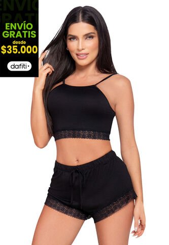 Multiusos Mujer Negro Fi 9473 Formas Intimas