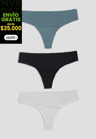 Brasilera Paq X3 Mujer Multicolor Fi 16969 Formas Intimas