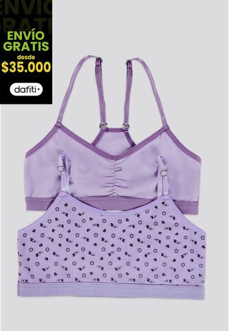 Top Paq X2 Infantil Lila Tech/Estampado FI 3849 Formas Intimas