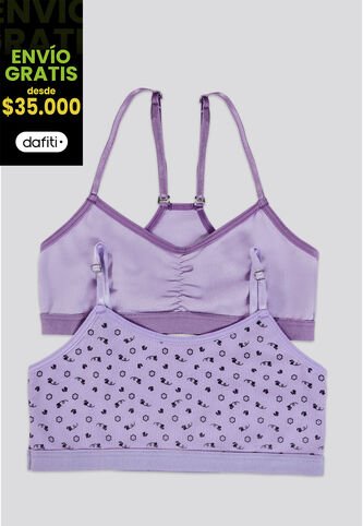 Top Paq X2 Infantil Lila Tech/Estampado FI 3849 Formas Intimas