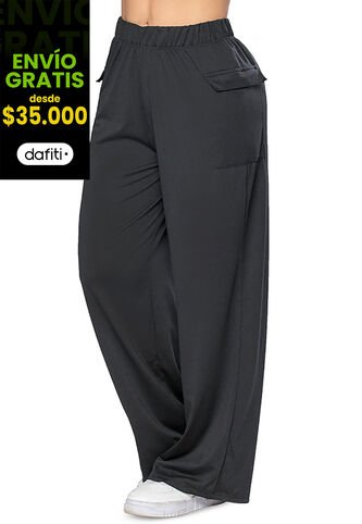 Pantalón Sudadera Mujer Negro FI 7338 Formas Intimas