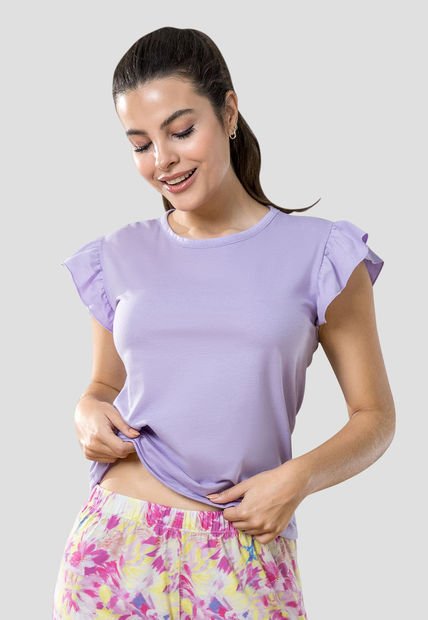Camiseta Mujer Lila Fi 105939