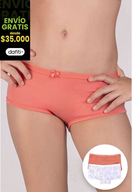 Bóxer Paq X2 Infantil Mandarina FI 10005423