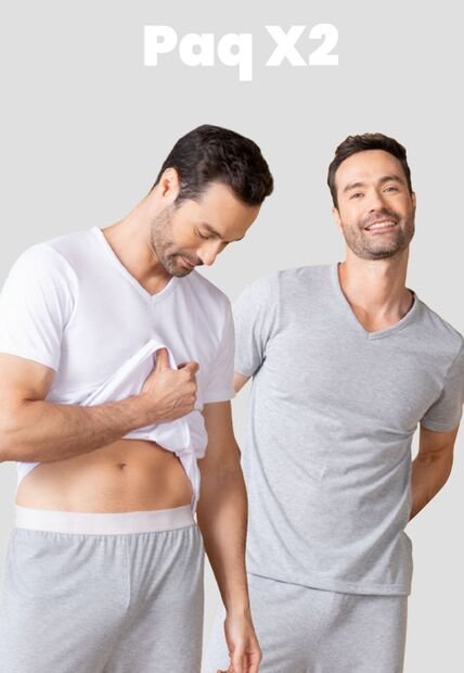 Camiseta Paq X2 Hombre Bicolor Fi 110765
