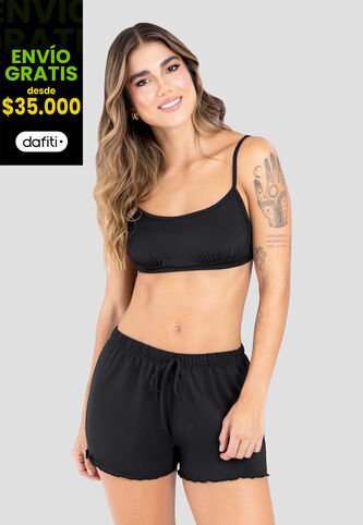 Pijama Mujer Negro Fi 103927 Formas Intimas
