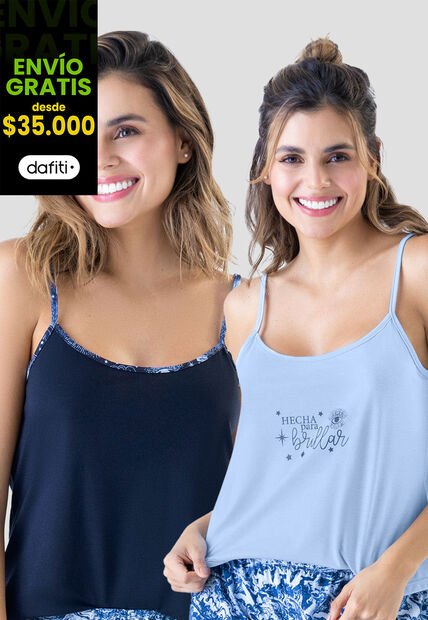 Camiseta Paq X2 Mujer Multicolor Fi 32877