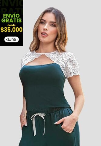Camisa Pijama Mujer Verde Botella Fi 83267 Formas Intimas