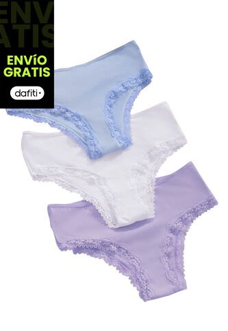 Cachetero Paq X3 Mujer Multicolor FI 96690 Formas Intimas