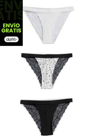 Brasilera Paq X3 Mujer Multicolor FI 100520 Formas Intimas