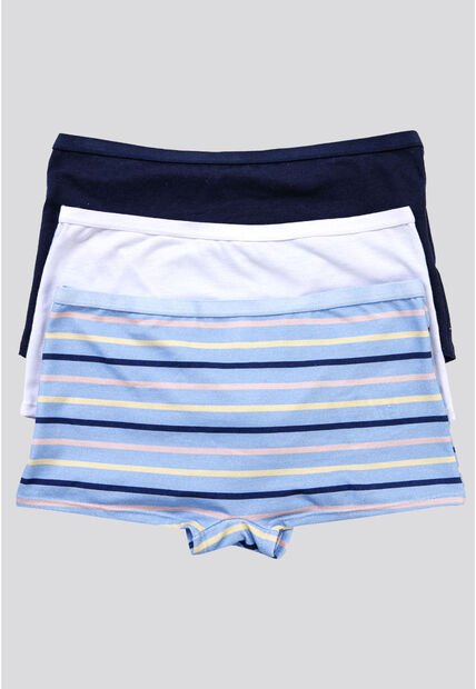 Bóxer Paq X3 Infantil Azul Claro/Azul Navy/Blanco FI 34641