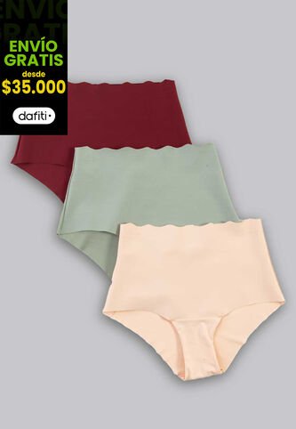 Cachetero Paq X3 Mujer Multicolor FI 5534 Formas Intimas