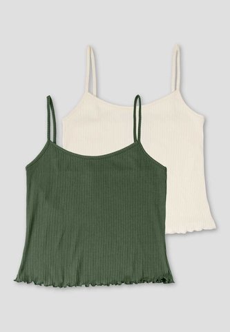 Camiseta Paq X2 Mujer Verde-Crema Fi 114757 Formas Intimas