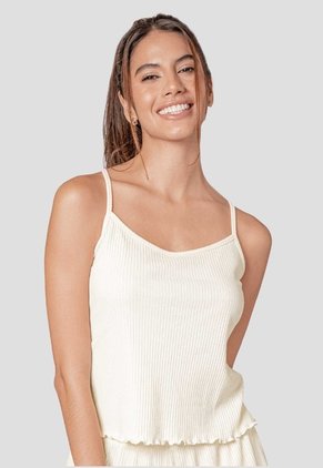 Camiseta Paq X2 Mujer Verde-Crema Fi 114757