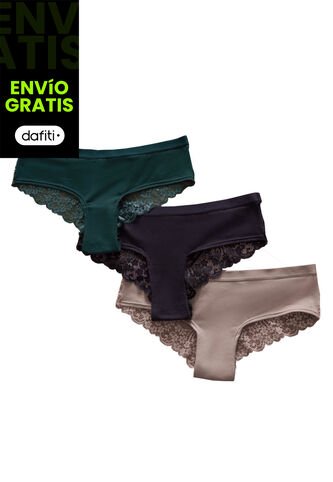 Cachetero Paq X3 Multicolor FI 9806 Formas Intimas