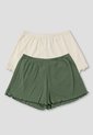 Short Paq X2 Mujer Verde-Crema Fi 114759 de Formas Intimas