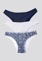 Panty Paq X3 Mujer Azul Navy/Blanco/Estampado FI 96450 de Formas Intimas
