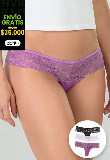 Brasilera Paq X3 Mujer Lila Tech FI 34542