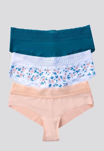 Cachetero Paq X3 Mujer Azul Petroleo FI 96631 Formas Intimas