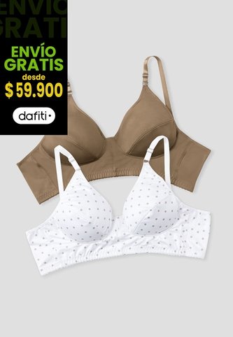 Brasier Paq X2 Mujer Estampado-Chocolate Fi 33565 Formas Intimas