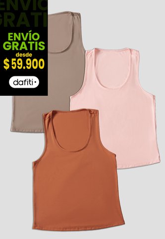 Camiseta Paq X3 Mujer Multicolor Fi 33603 Formas Intimas