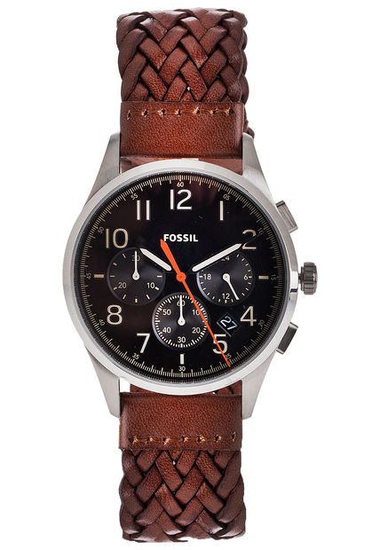 Reloj Café-Plateado Fossil