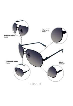 Gafas Fossil Modelo Fw51 Negro Mujer