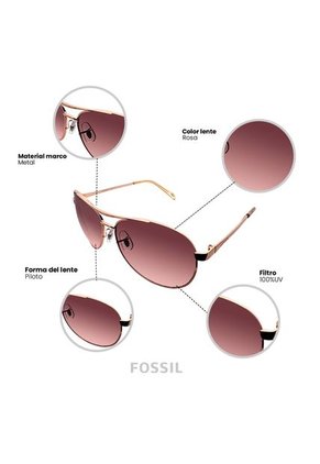 Gafas Fossil Modelo Fw51 Oro Rosa Mujer