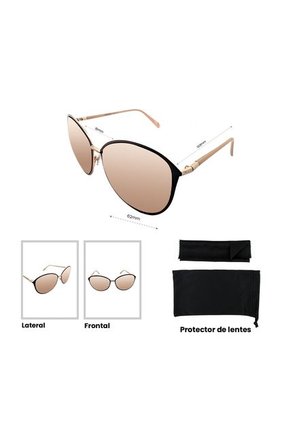 Gafas Fossil Modelo Fw174 Shiny Gold Mujer