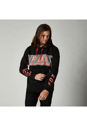 BUZO FOX PRO CON CAPUCHA MERZ NEGRO/GRIS