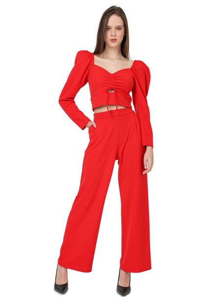 Pantalón palazzo color rojo para Dama - Gamarra - Ropa en Perú