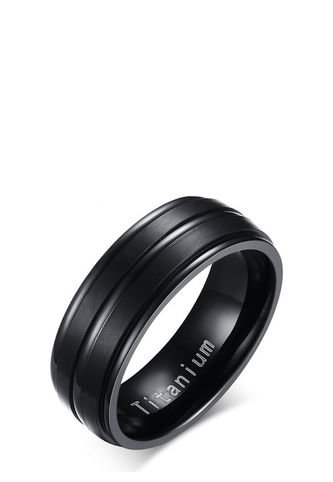 Anillo 100% Carburo Titanio 3 Lineas Hombre 8mm Negro Frenezi