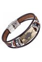 Manilla Pulsera Zodiaco Cierre Acero Cuero XY17018 de Frenezi