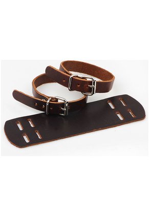 Brazalete Cuero Doble Correa - Color Marrón