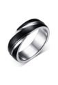 Anillo Acero Inoxidable Parejas Compromiso R-057 Negro de Frenezi