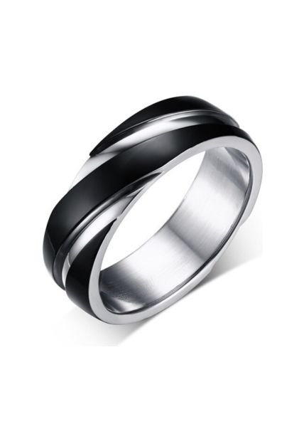 Anillo Acero Inoxidable Parejas Compromiso R-057 Negro Compra