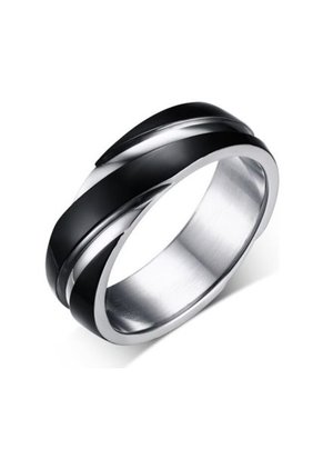 Anillo Acero Inoxidable Parejas Compromiso R-057 Negro