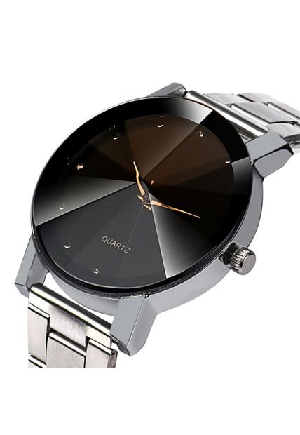 Reloj Hombre Cuarzo Acero Inoxidable Analogico FS Plateado