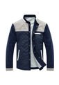 Chaqueta Casual Universitaria Hombres MJ100 Azul Gris de Frenezi