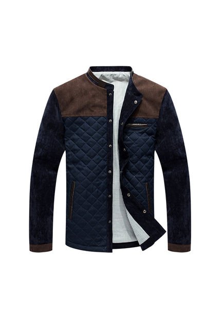 Chaqueta Casual Universitaria Hombres MJ100 Azul Marron