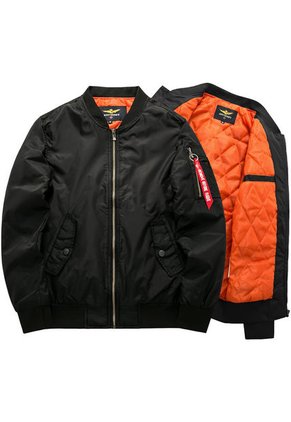 Chaqueta Hombre Piloto Militar Aviador Gruesa 8088 Negro