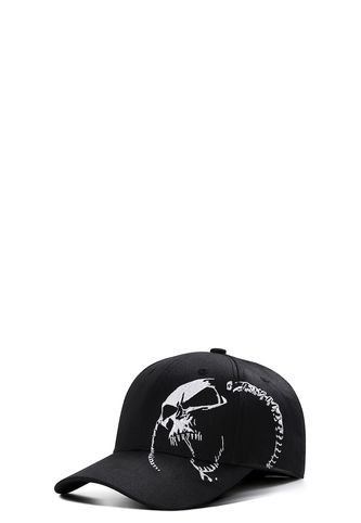 Gorra Beisbol Deportiva Unisex Algodon Bordado Skull Negro Frenezi