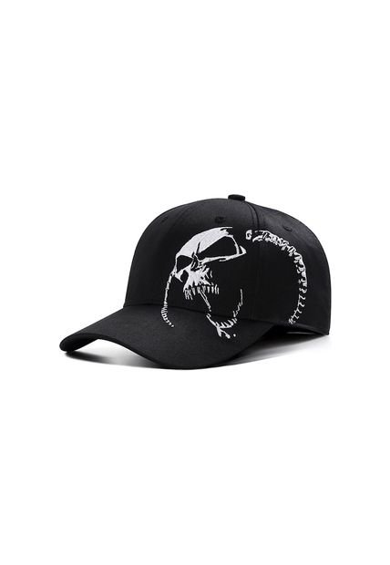 Gorra Beisbol Deportiva Unisex Algodon Bordado Skull Negro