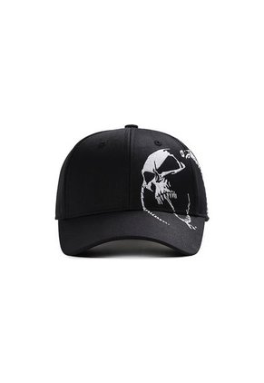 Gorra Beisbol Deportiva Unisex Algodon Bordado Skull Negro